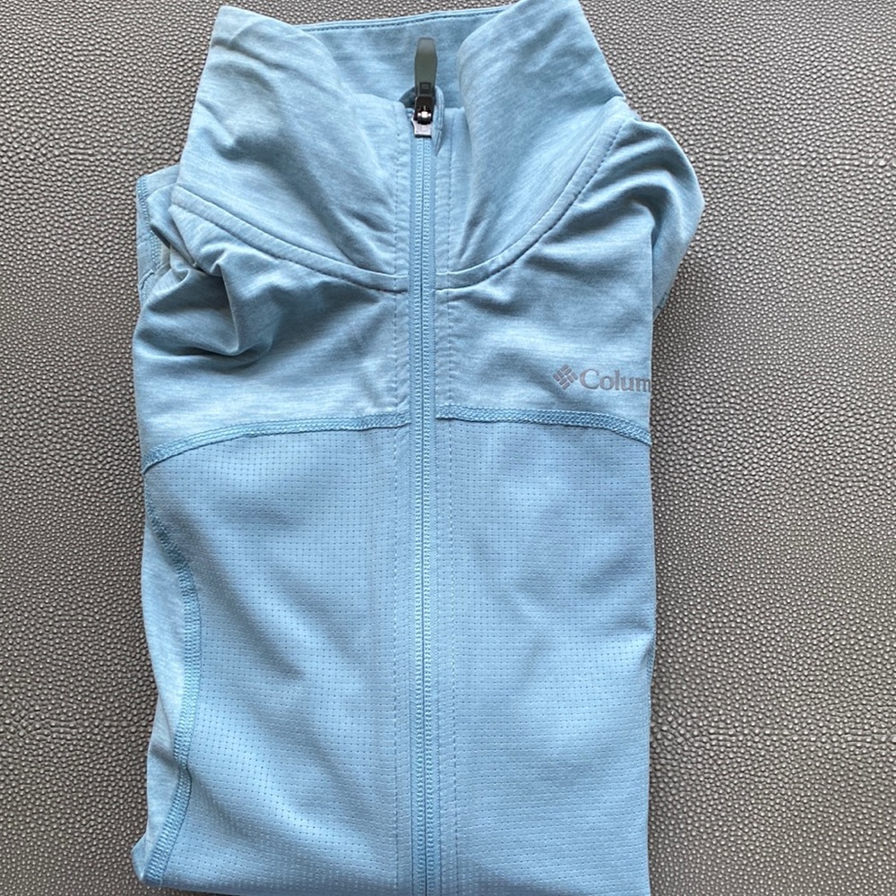 Columbia Sea Foam Green Lightweight Athletic Zipup